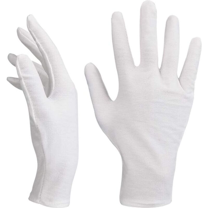 12 Paires de Gants Blancs en Coton Doux gants de coton Respirant Gants de Dames Stoffhandschuhe pour l'Inspection des Bijoux, des Pièces d'Argent Ou