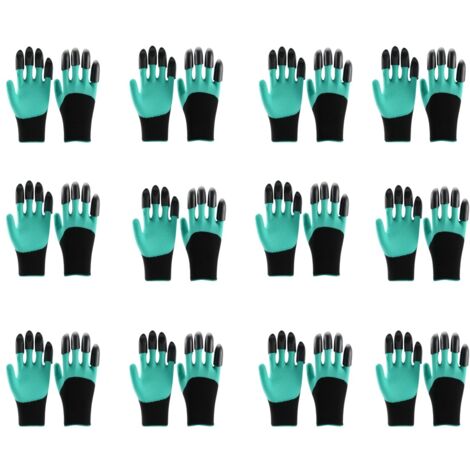 12 Paires de Gants de Jardin avec Griffes, Gants de Jardin Imperméables de Qualité Supérieure Gants de Travail avec 8 Griffes Gants de Génie de Jardin avec Griffes pour Creuser et Planter