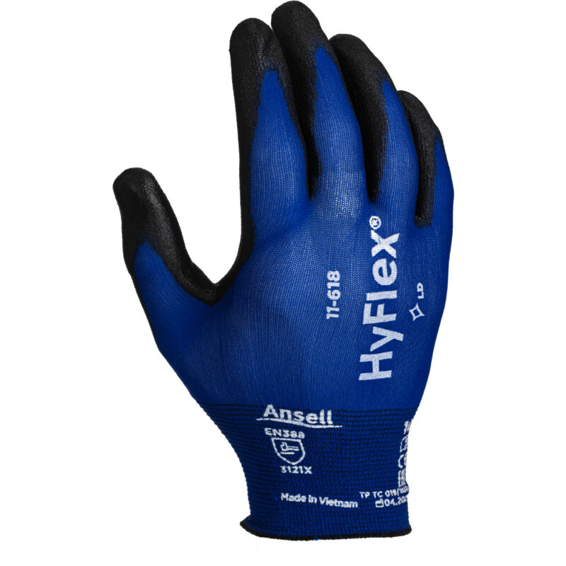 Gants de manutention Ansell 11-618 taille 8, Manutention générale, 12 Paires, Bleu ( Prix pour Sachet de 12 )