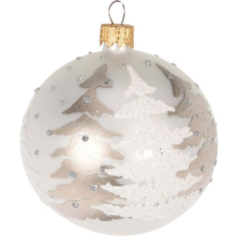 12 palline per albero di natale in vetro con glitter da Ø 8 cm pendaglio decorato