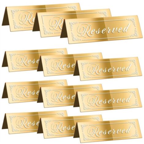 12 Panneaux de Table Réservés, Réservés Dorés pour Mariage, Sièges Double Face en Acrylique, Réservation des Invités