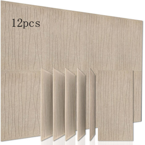 12 panneaux insonorisants auto-adhésifs à rayures, grille PVC, autocollant mural insonorisant et résistant à l'humidité, décoration de bureau,6030cm