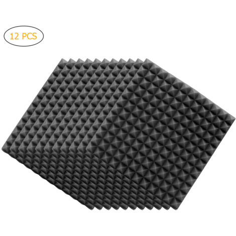 12 Panneaux Mousse Acoustique Absorption Sonore Pyramide pour Studio et Mur