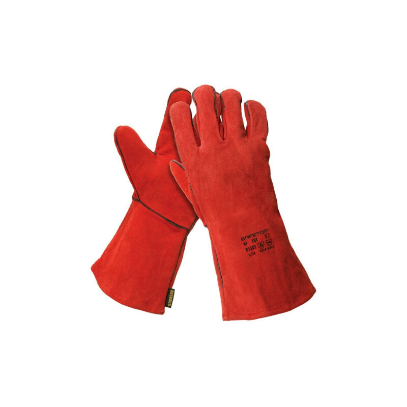 

Safetop - Guantes de soldador rojo 35cm de largo Essen | 350 mm