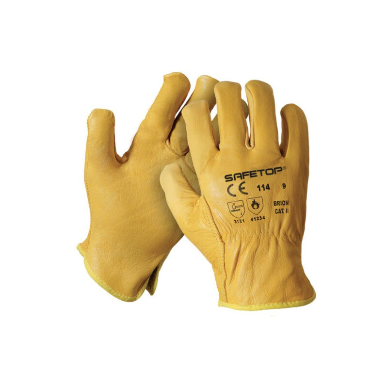 

Guantes elásticos de piel flor vacuno tipo conductor Brión | Amarillo - 9 - Safetop
