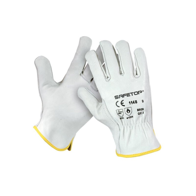 

Guantes elásticos de piel flor vacuno SAFETOP tipo conductor Brión | Blanco - 8