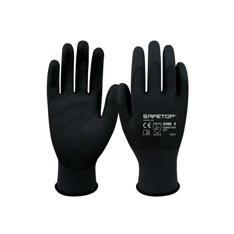

Guante sintético SAFETOP recubierto de poliuretano Feather Task | Negro - 8