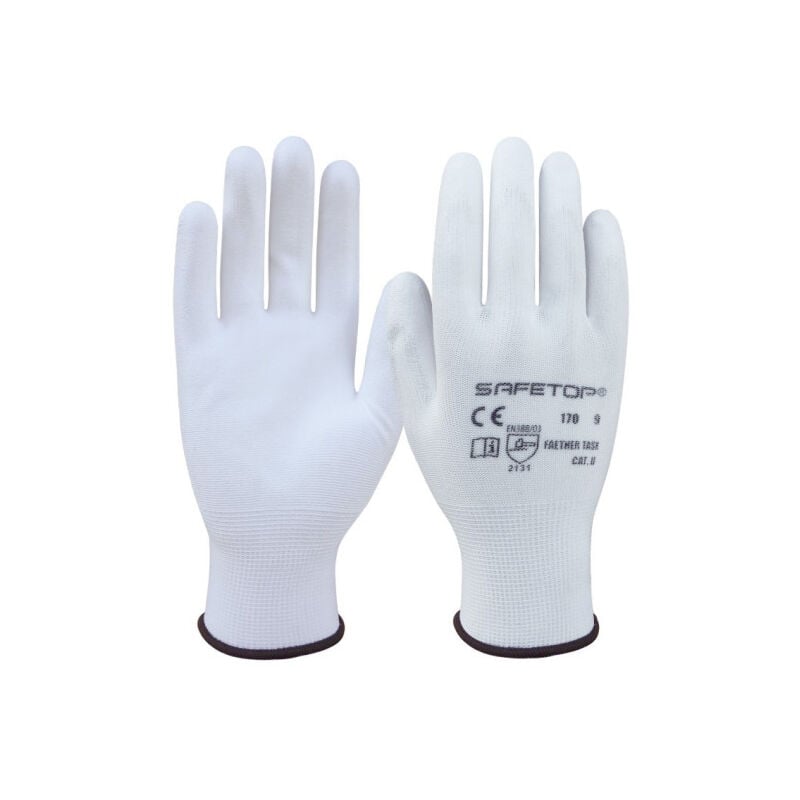 

Guante sintético SAFETOP recubierto de poliuretano Feather Task | Blanco - 9