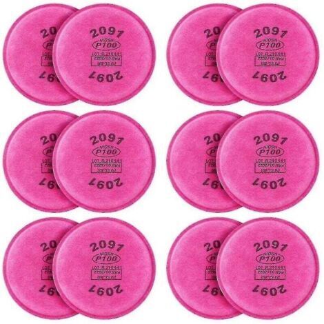 12 Pcs 2091 P100 Particulate Filter Replacement For 6000 6200 6800 7000 Ff-4 Model 2091 P100 Filter
