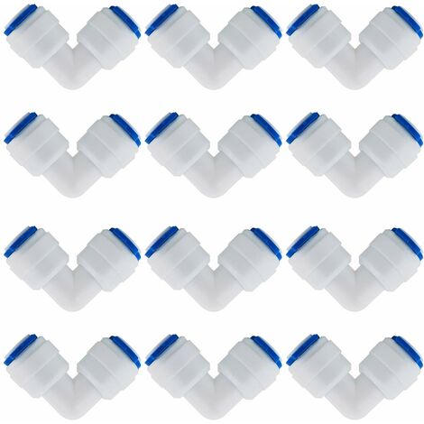 12 Pcs Accessoires De Filtre à Eau RO Raccord De Buse 1/4 Pouces 90 Degree Right Angle Fast Docking pour Raccorder Les Raccords De Tuyauterie d'eau, Tuyau de réfrigérateur