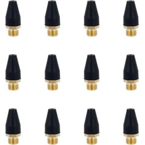 12 Pcs Alliage Noir en Caoutchouc Air Outil pour Air Buse Pointe Alliage Soufflette en Caoutchouc Pointe pour Air Outil Accessoires Air Souffler Outil pour Gonfler
