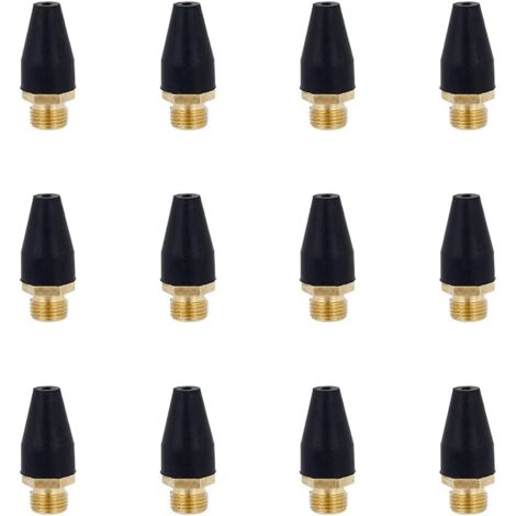 12 Pcs Alliage Noir en Caoutchouc Air Outil pour Air Buse Pointe Alliage Soufflette en Caoutchouc Pointe pour Air Outil Accessoires Air Souffler Outil pour Gonfler
