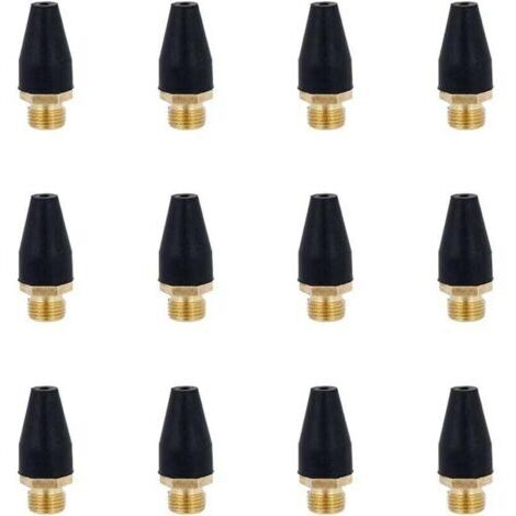 12 Pcs Alliage Noir en Caoutchouc Air Outil pour Air Buse Pointe Alliage Soufflette en Caoutchouc Pointe pour Air Outil Accessoires Air Souffler Outil pour Gonfler
