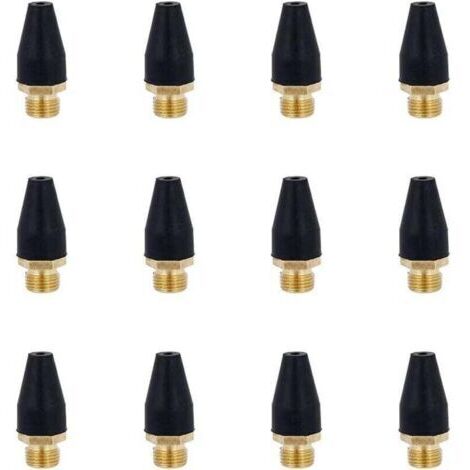 12 Pcs Alliage Noir en Caoutchouc Air Outil pour Air Buse Pointe Alliage Soufflette en Caoutchouc Pointe pour Air Outil Accessoires Air Souffler Outil pour Gonfler