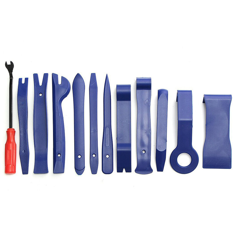 12 Pcs Bleu Auto Voiture Audio Dash Tirm Panneau Installateur Porte Interieure Modelisation Clip Ensemble Tableau De Bord Enlevement Ouverture