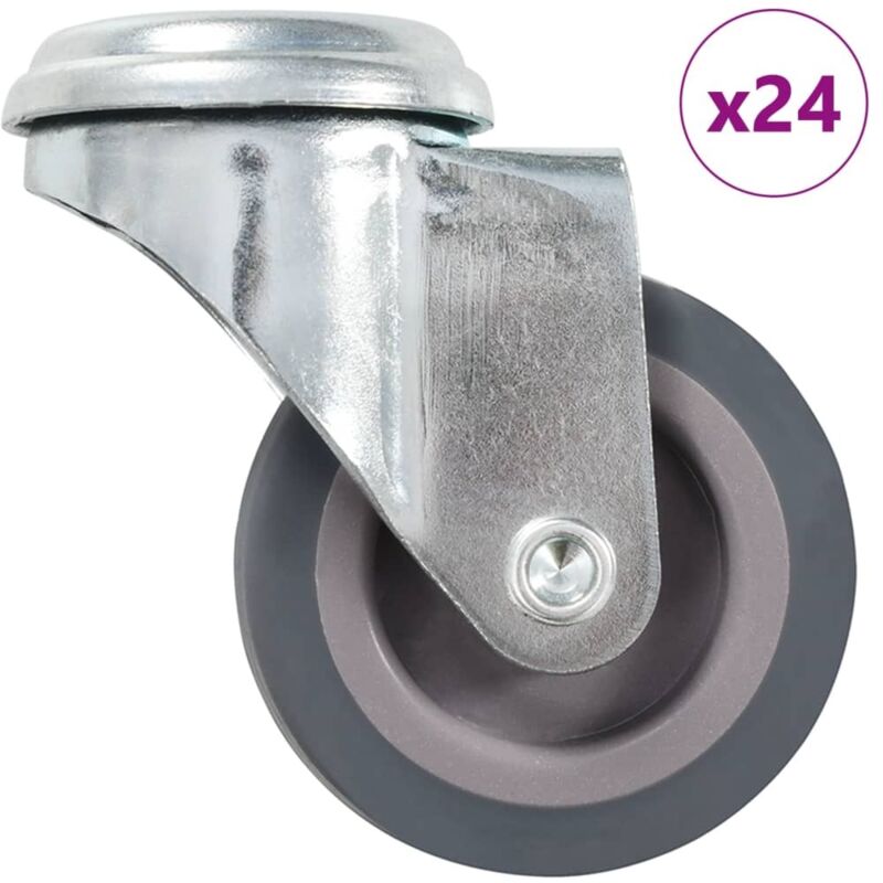 24 pcs Bolt Hole Swivel Casters 50 mm vidaXL