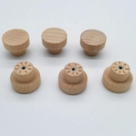 12 Pcs Boutons De Meubles Ronds En Bois, 35mm Poignes De Tiroir De Porte, Poignes Boutons De Meubles, Pour Placards, Tiroirs, Boutons De Placards,