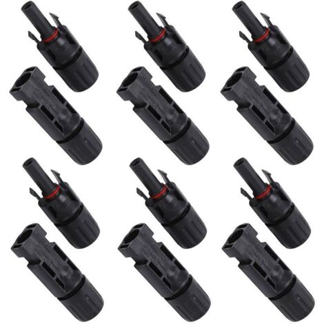 12 Pcs Connecteur de Cellule Solaire Connecteur de CâBle éTanche Industriel pour Panneaux Solaires (1000V-30A)