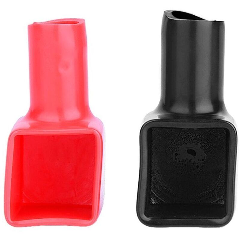 12 Pcs Couvre-Bornes de Batterie, Capuchon Couvertures Batterie Bornes Bouchon Protecteur Shell Souple Rouge et Noir Positif et Négatif Isolant en