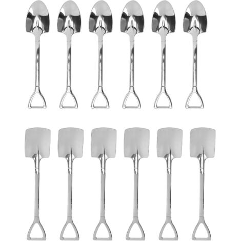 12 Pcs Creative 304 Stainless Steel Flute Flutes for Cake Dessert Watermelon Coffee