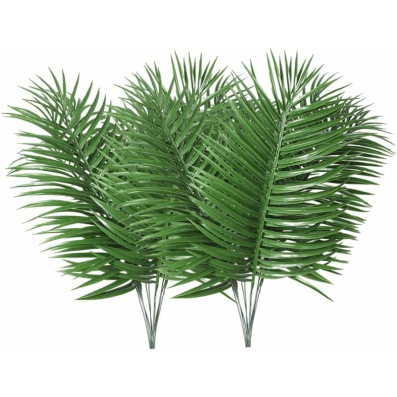 Csparkv - 12 pcs de palmier artificiel feuilles fausses plantes tropicales fausses feuilles de fête décorations de mariage