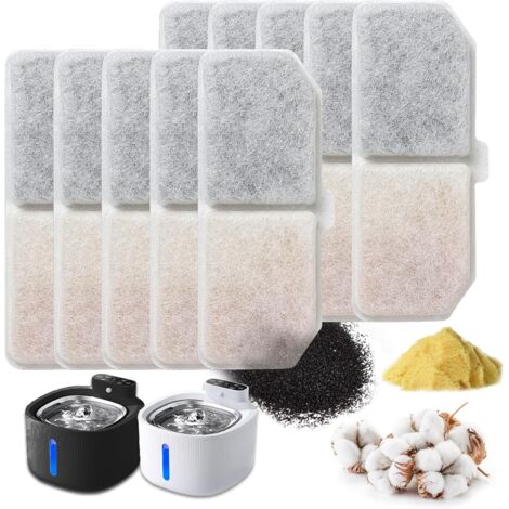 12 Pcs Filtre Fontaine Eau Chat pour Fontaine à Eau, Remplacement Filtre de Chien, Filtre Fontaine à Eau Pour Chat, Fontaine à Fleur Filtres pour Chat Avec Charbon Actif、