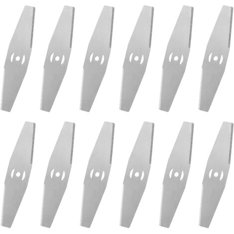12 Pcs Lames de Rechange pour Coupe Bordure Sans Fil/Débroussailleuse Accessoire Acier Tondeuse Électrique Lame en Métal Pour Coupe-Herbe Garniture De Jardins Fermes -