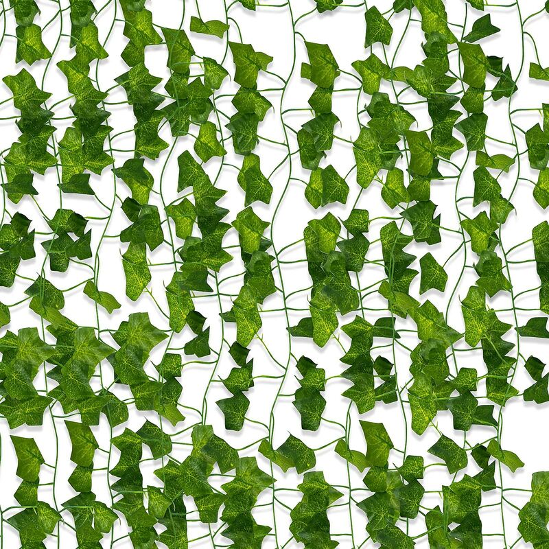 12 Pcs Lierre Artificiel Faux Lierre Faux Plantes Guirlande De Lierre Artificielle Faux Vigne Feuilles Vertes