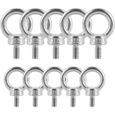 12 Pcs M3 Lifting Ring in 304 Stainless Steel Screw Eye Bolts for Engineering Lifting Equipment