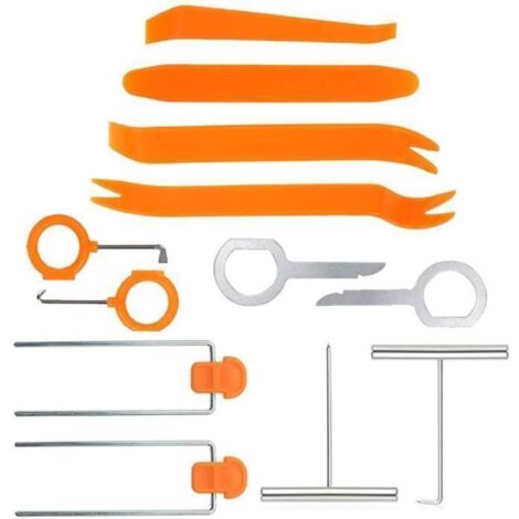 12 Pcs Outil Demontage Garniture, Outils de Démontage de Garnitures de Panneaux Garnitures Panneau de Porte Autoradio Kit.