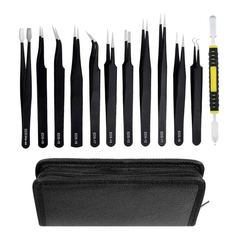 12 Pcs Pinzette Pinzette in Acciaio Inox esd
