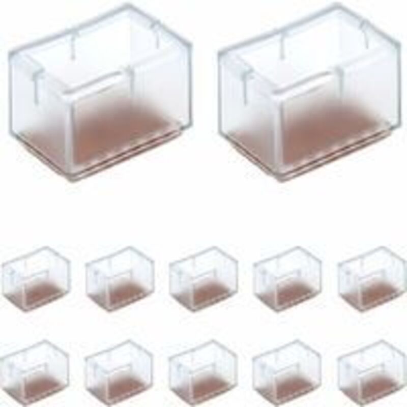 12 Pcs Protection Pied de Chaise Rectangle en Silicone pour Jambes de Chaise/Table/Sofa Largeur 24-30mm x Longueur 39-47mm,Protection plaque de