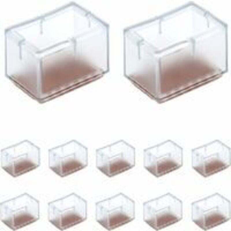 12 Pcs Protection Pied de Chaise Rectangle en Silicone pour Jambes de Chaise/Table/Sofa Largeur 24-30mm x Longueur 39-47mm,Protection plaque de