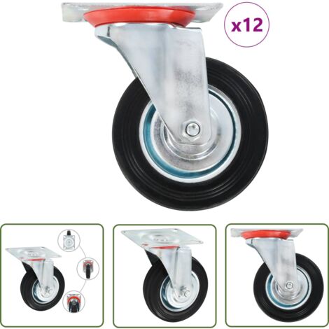 12 pcs Roulettes pivotantes 100 mm vidaXL