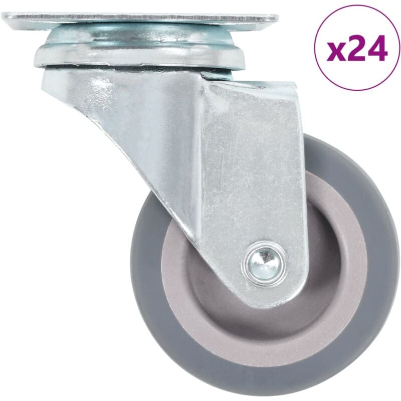 Vidaxl - 24 pcs Roulettes pivotantes 50 mm