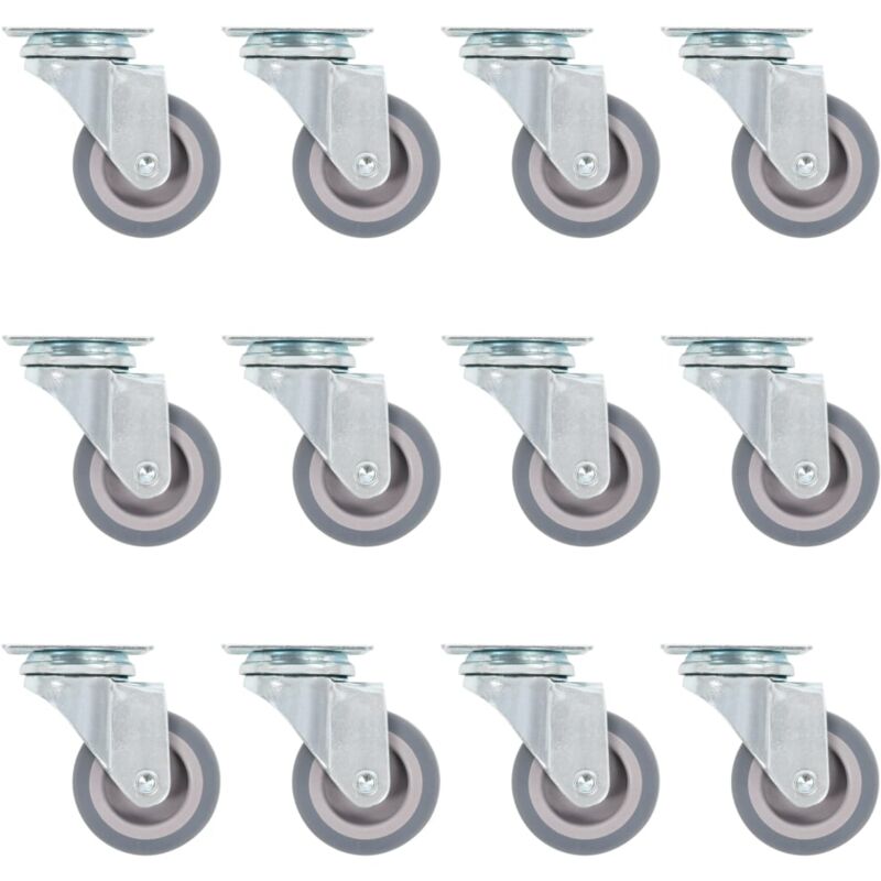 Vidaxl - 12 pcs Roulettes pivotantes 50 mm