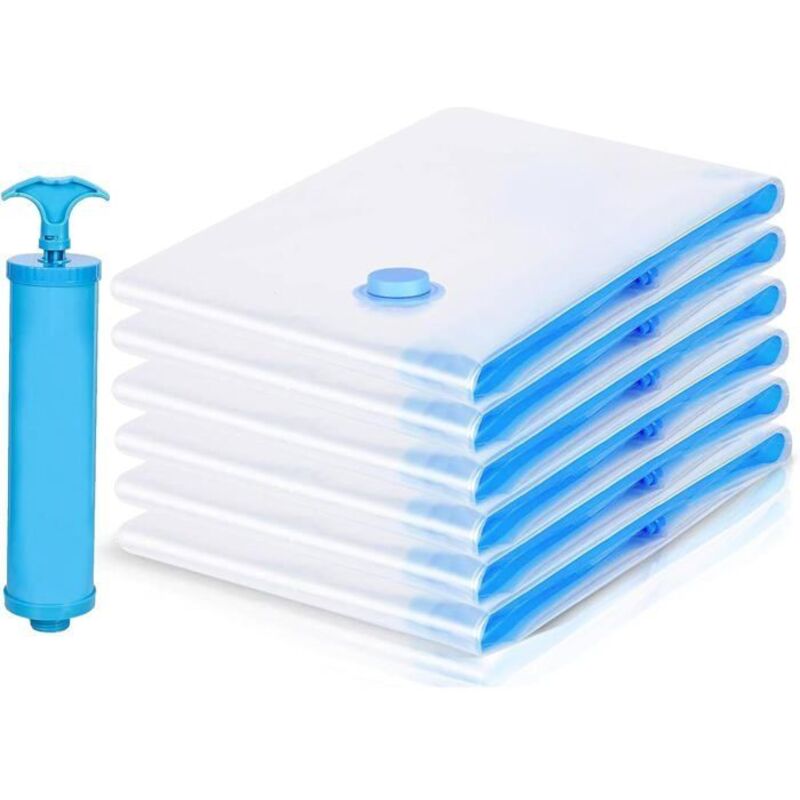 12 pcs Sac Sous Vide Vêtement Aspirateur, 60x40cm Housses de Rangement, Sac Compression Voyage s, Couette Stockez pour Matelas