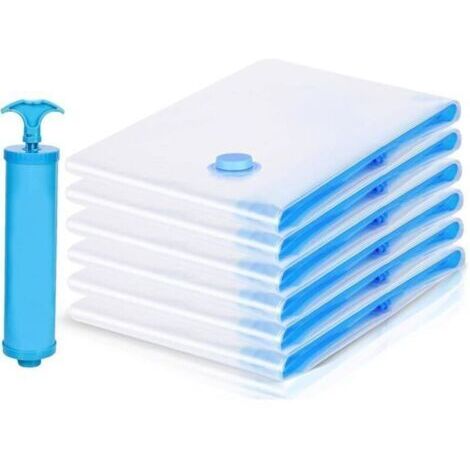 12 pcs Sac Sous Vide Vêtement Aspirateur, 60x40cm Housses de Rangement, Sac Compression Voyage s, Couette Stockez pour Matelas