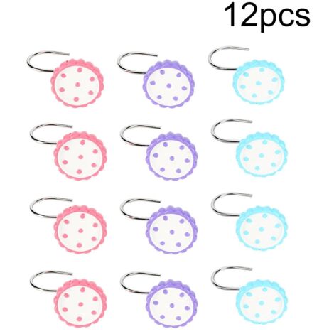 12 Pcs Sunflower-shaped Resin Curtain Hook Decorative Hanger for Bath Shower Curtain