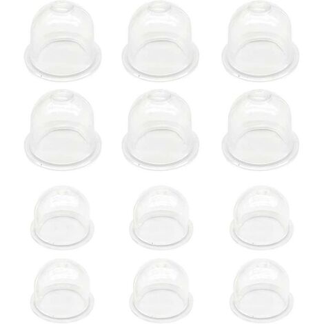 12 Pcs White Primer Bulb Pump 19mm And 22mm Clear Carburetor Oil Cup For Lawn Mower Hedge Machine Gasoline Saw Fan Fuel Primer Bulb