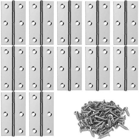 12 pezzi 3 pollici (320 paghi/pezzo) scatola di legno scatola regalo cerniera per porta e finestra piccola cerniera cuscinetto, per mobili per la casa, porte e finestre, ecc.