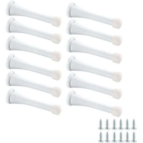 12 pezzi, con viti, bianco, fermaporta a molla, fermaporta manuale anti-pizzicamento per la sicurezza dei bambini sulla porta superiore,