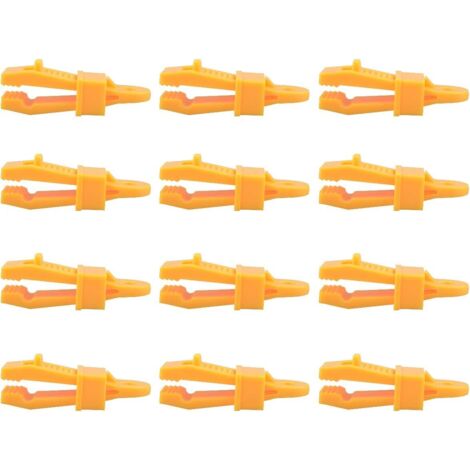 12 pezzi di clip per teloni per tenda da campeggio, morsetti per teloni leggeri per teloni, vestiti, tenda da campeggio, spiaggia, alpinismo, giallo