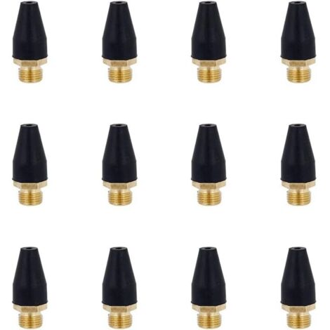 12 pezzi di utensile pneumatico in lega di gomma nera per punta dell'ugello dell'aria Punta della pistola di soffiaggio in lega di gomma per accessori per utensili pneumatici Strumento di soffiaggio d