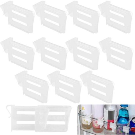 12 pezzi divisori per frigorifero, piastra divisoria per frigorifero, portabottiglie per frigorifero, organizer per frigorifero, contenitore per frigorifero per cucina e casa con porta laterale
