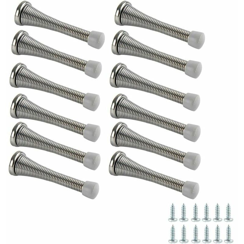 FVO - 12 Pezzi Fermaporta a Molla con Paracolpi in...