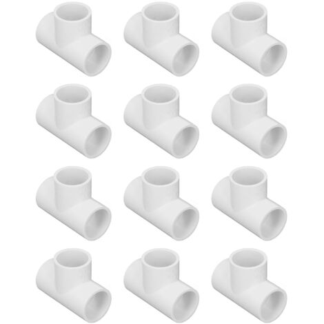 12 pezzi raccordi per tubi a T in PVC raccordi in plastica di uguale diametro adattatore fornitura di acqua per la casa 20mm ID