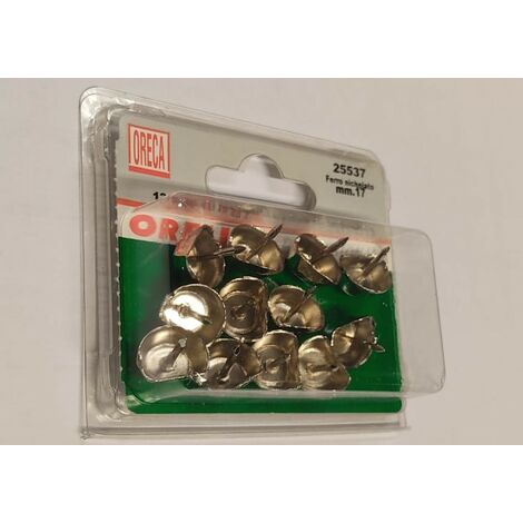 12 PEZZI - SUPPORTO REGGIPIANO CON PERNODA INCHIODARE Ø17MM  - IN FERRO NICHELATO