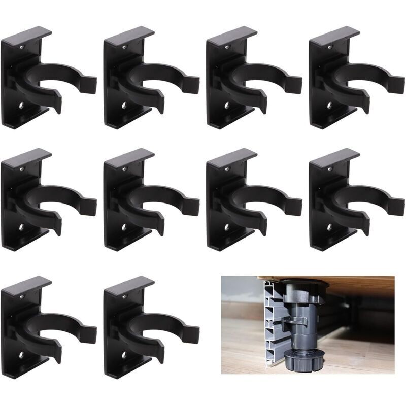 12-Piece Kitchen Baseboard Clips, Kitchen Baseboard Fixings with Attachment Brackets, Kitchen Baseboards for Sofas, Tables, Beds, TV Stands