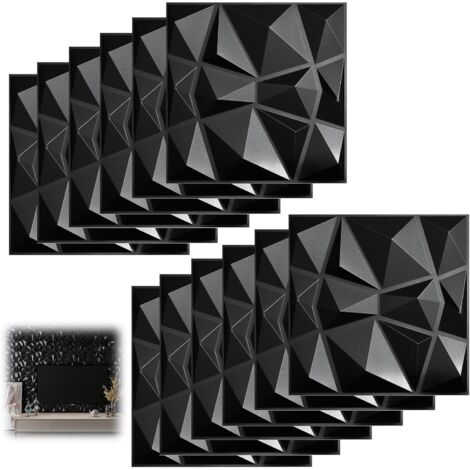 12 pièce Papier Peint 3D Brique Pierre Adhesif Mural Autocollant, Stickers Panneaux Muraux 3D Mural, Dalle Plaque PVC Adhesive Murale, Décorations Murales, Papier Peint Autocollants Décoratifs
